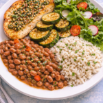 Carioca beans with Rice & Roasted celeriac “steak”