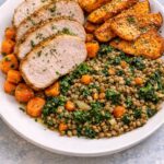 Roasted Pork Loin, sweet potatoes & lentils